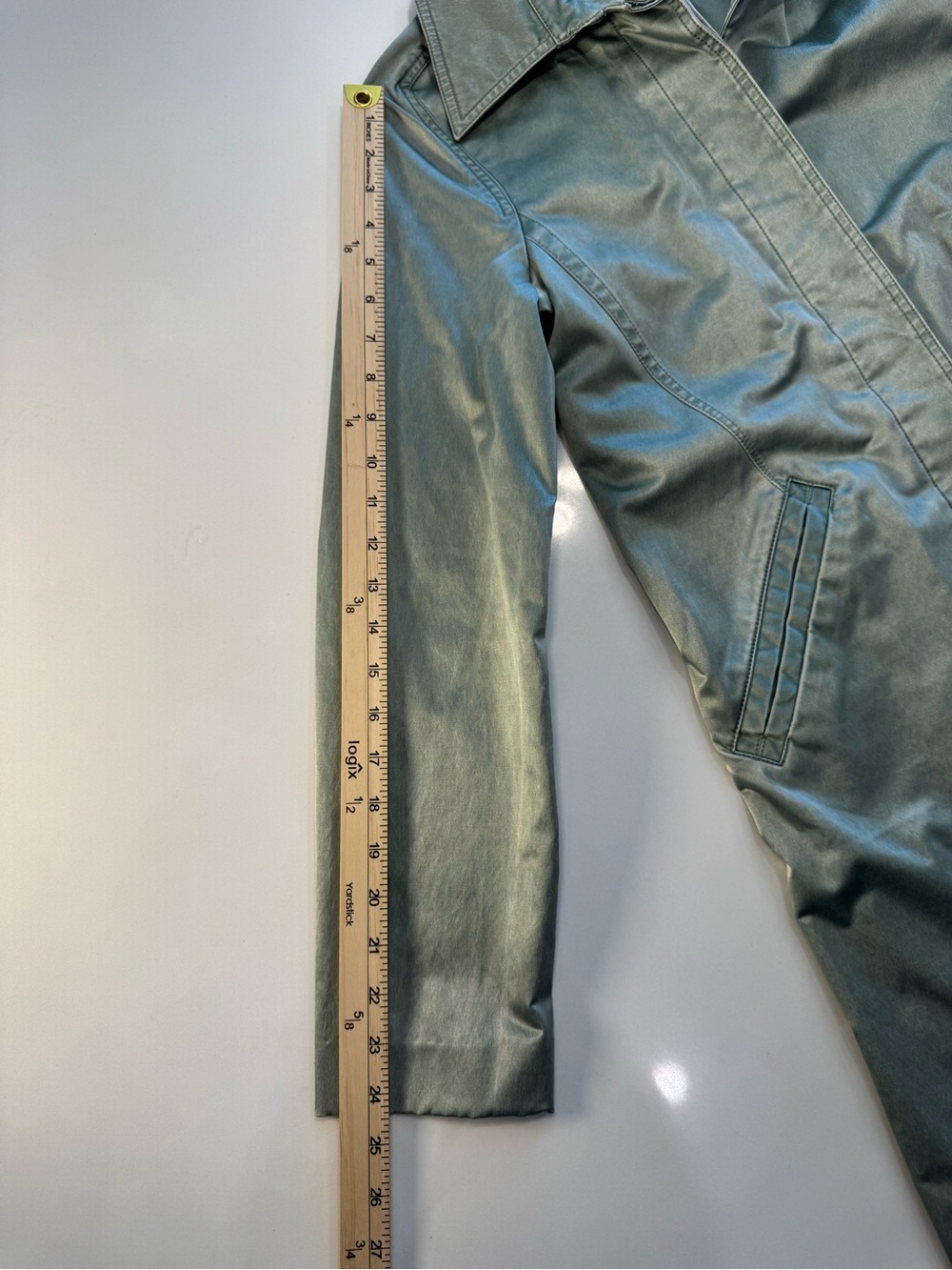 Trench Coat - Sage Green Women's Trench Coat - Picture 9 of 12